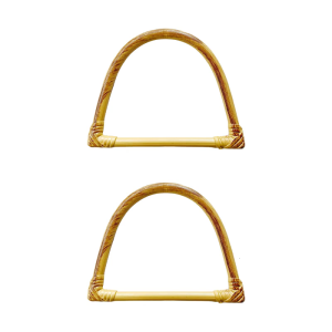 2pcs Natural Texture Simulated Plastic Rattan Handles Replacement Accesories For Handmade Bags And Casual Travel