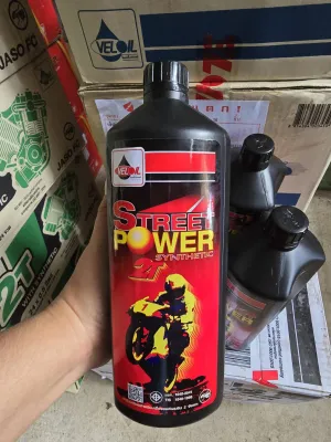 น้ำมันเครื่อง Veloil Street Power 2T สังเคราะห์100% 1ลิตร