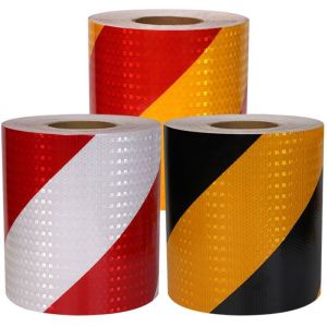 5cm/10cm/15cm/20cm Reflective Adhesive Tape Left Or Right Twill Double Color Strips Waterproof Safety Reflectors Sticker