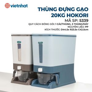Thùng Gạo Hộp Để Gạo Hũ Đựng Gạo 20kg Hokori 5339 Có Cốc Nắp Đạy Kín Lấy Gạo Tự Động