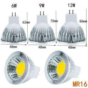 Energy Saving 12V DC COB LED Spotlight Bulb 6W 9W 12W GU10 E27 E14 MR16 GU53 E12 Socket Dimmable High Brightness Lamp For Recessed Lighting Hours Lifespan