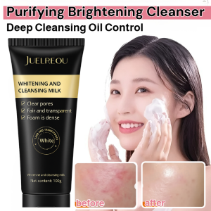 JUELREOU Whitening Facial Cleanser Niacinamide Cleanser Deep Makeup Removal Shrink Pores Clean Milk