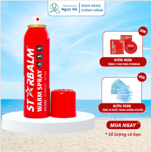 Chai xịt nóng Starbalm Warm Spray giúp tăng tuần hoàn máu qua các cơ (150ml)