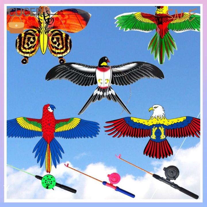 【COD&Ready Stock】Transparent Plastic Eagle Kite 30 Meter Kite Line