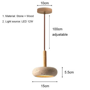 Nordic Pendant Light Wabi Sabi Circular Yellow Stone Commercial Home Decoration Restaurant Room LED Pendant Lamp Chandeliers