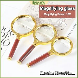 Moda Handheld Magnifier Mini Pocket Microscope Reading Magnifying Glass Lens Jewelry Loupe 10X Diameter 90mm/80mm