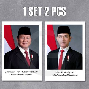 POSTER GAMBAR PRESIDEN WAKIL PRESIDEN DAN GARUDA MEDIA BINGKAI PAPAN MDF