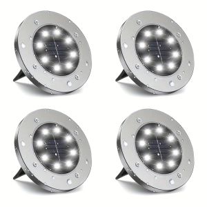 1pcs 8 LED Solar Ground Lights Outdoor Waterproof Solar Ground Light For Landscape Sidewalks Lawn Steps Decks Passageways Yards Stairs Fences Garden Decoration