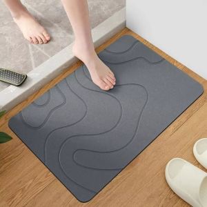 ERMENLED Diatomite Stone Bathroom Anti-slip Mat Super Absorbent Anti-Slip Kitchen Floor Mat Durable 40x60cm Entrance Carpet