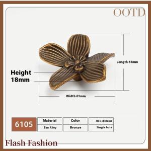 [Falsh F] 1 2Pcs Flower Drawer Handles Creative Petal Kitchen Cabinet Pull Buckle Furniture Wardrobe Door Decor Accessories