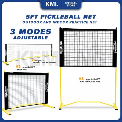 KML KEMILNG Pickleball Net 120cm Pickleball Net with Practice Rebounder Easy Setup Pickle Ball Trainer for Game Beach Solo and Dink Pickleball Training