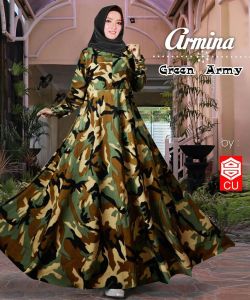 iragading - Gamis monalisa motif army terbaru / gamis wanita busui murah XL / XXL / XXXL