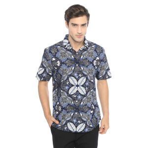 Agrapana Batik Slim Fit Pria: Kemeja Mewah Lengan Pendek Terbaru