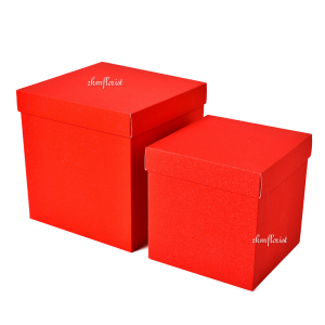 FOLDABLE GLITTER Shinning Square Flower Bouquet Door Gift Surprise Chocolate Birthday Box Kotak Bunga Hadiah Hantaran