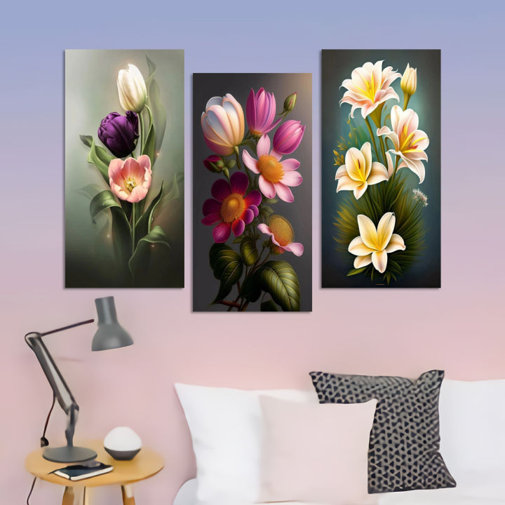Karissut Hiasan Dinding Aesthetic Wall Decor Ruang Tamu Bunga Realistis