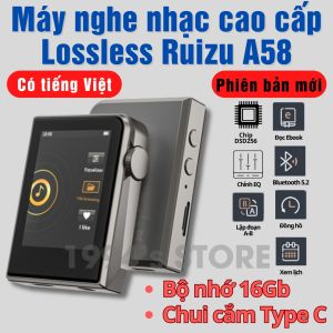 Bản 2026 Máy nghe nhạc cao cấp Ruizu A58 Lossless - Bluetooth 5.2 - Bộ nhớ 16Gb - Điều chỉnh EQ - Cảm ứng - Đọc Ebook