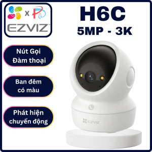 CAMERA IP WIFI EZVIZ H6C 5MP Color 3K - Xoay 360 Độ Đàm Thoại 2 Chiều Phát hiện người thú cưng Ban đêm có màu