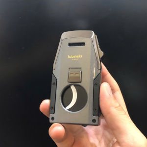 Bật lửa khò cigar Lubinski YJA-10067 chính hãng – 2 tia lửa tích hợp dao cắt & đục cigar nhỏ gọn sang trọng