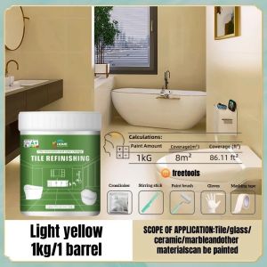 【 Free full set of tools 】3 in 1 Water-based tiles paint epoxy floor paint cat lantai simen Bathroom Kitchen Tile color change water proof 瓷砖漆 Anti-slip Wear-resistant