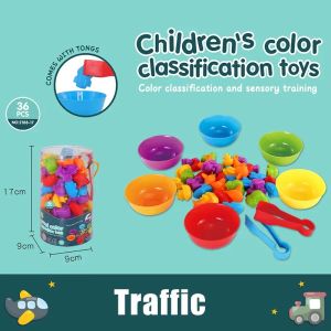 Educational Toys Sorting Colors Rainbow Counting Toys Montessori Toys Materials Baby Toddler Kids