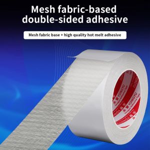 Waterproof Of Double Sided Cloth Base Tape Strong Fixation Grid Gauze Transparent Tape Super Viscosity No-trace Carpet Adhesive