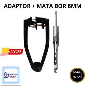 SATU SET ADAPTOR DUDUKAN BOR BOBOK KAYU + MATA BOR BOBOK KAYU 8 MM / CHISEL MORTISING