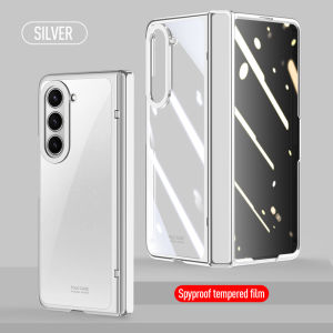 【✅SG Seller✅】RICHMENT Tempered Glass Case With Hinge Coverage Phone Case Full-Body Crystal HD CoverAnti-Spy Peeping Privacy Case & Hinge Protection with Front Built-in glass Screen Protector for Samsung Galaxy Z Fold 5 Fold5 5G(with FREE SHIPPING)