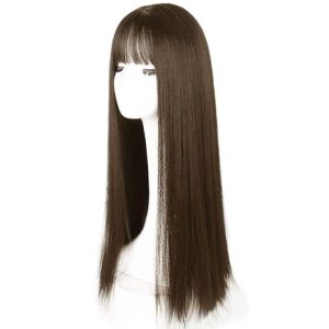 THANKSKY Tự nhiên Tóc giả dài thẳng tiếng Hàn Thời trang Tóc giả cosplay Lolita Thoáng khí Mềm mại Tóc giả có mái dành cho phụ nữ