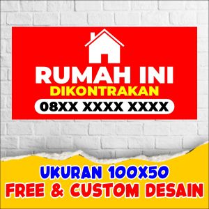 spanduk banner rumah dijual / dilarang parkir / spanduk meteran custom