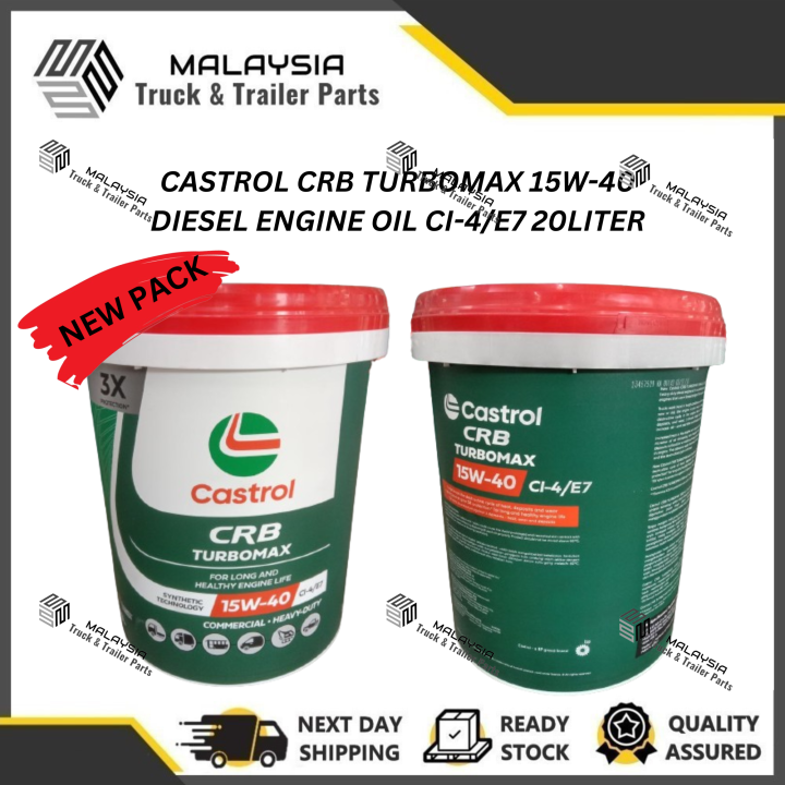 Castrol Crb Turbomax 15w 40 Diesel Engine Oil Ci 4e7 20l Liter Lazada