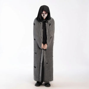 Halloween Hooded Cloak Medieval Cosplay Costume Witch Zombie Cloaks.for Men Women Halloween Party Terror Costumes