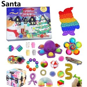 BENNETTGC for Kids Adults Novelty Decorations Stress Anxiety Relief Toys Christmas Countdown 24 Days Sensory Fidget Toy Advent Calendar
