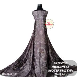[1 METER] Kain Armany Silky Brown Premium - Armany Silk Motif [MOTIF BARU]