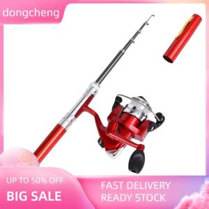 dongcheng Cần câu bỏ túi siêu ngắn cần câu cá đầu thép cần câu nhỏ siêu nhỏ Cần Câu trống 1.1m câu cá trên băng