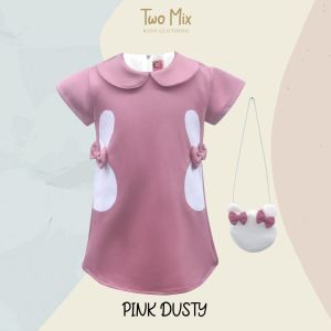 Two Mix Dress Anak Perempuan - Baju Anak Fashion Motif Kelinci 4301