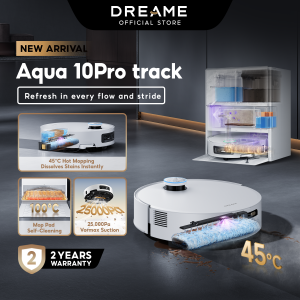 Dreame Aqua 10 Pro Track Robot Vacuum | 25000Pa Suction | 100°C Mop Self-Cleaning | 6cm Obstacle Crossing