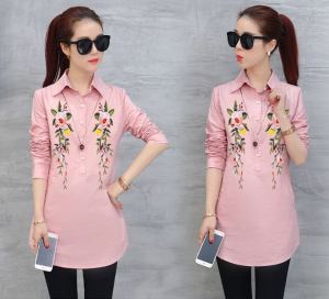 FEMMESHOPA-KEMEJA WANITA/PAKAIAN MURAH/PAKAIAN DEWASA-FN HEM ROSE MARISA XL