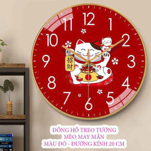 Đồng Hồ Treo Tường Kim Trôi Quartz Cao Cấp Kim Trôi Yên Tĩnh - Đồng Hồ Thần Tài  Mèo May Mắn