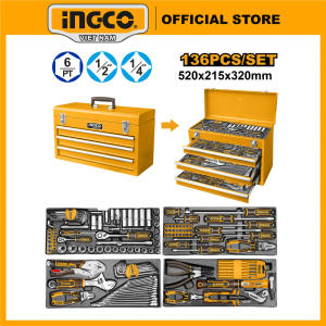 Bộ thùng dụng cụ đồ nghề 4 ngăn 136 chi tiết INGCO HTCS261368