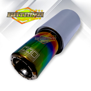 Knalpot Racing Mobil HKS Gronel Ujung Stainles Suara Bass 33cm Rainbow