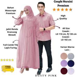Femme Ols - Couple Nuraini / Baju Gamis Couple Kemeja