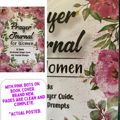 [With pink dots on book cover but pages clean and complete.] Prayer Journal for Women: 52 Weeks Devotionals Prayer Guide and Journal Prompts (brand new softcover) (Undated - good for use any day of the year)