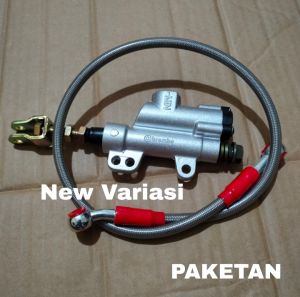 PAKET tonjokan master rem belakang + selang rem belakang 60cm universal untuk semua motor satria vxion sonic dll