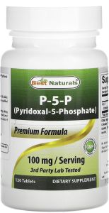Best Naturals Pyridoxal-5-Phosphate (Vit B6) 100 mg 120 Tablets (50 mg/Tablet)best by 10/2026 FREE SHIPPING1