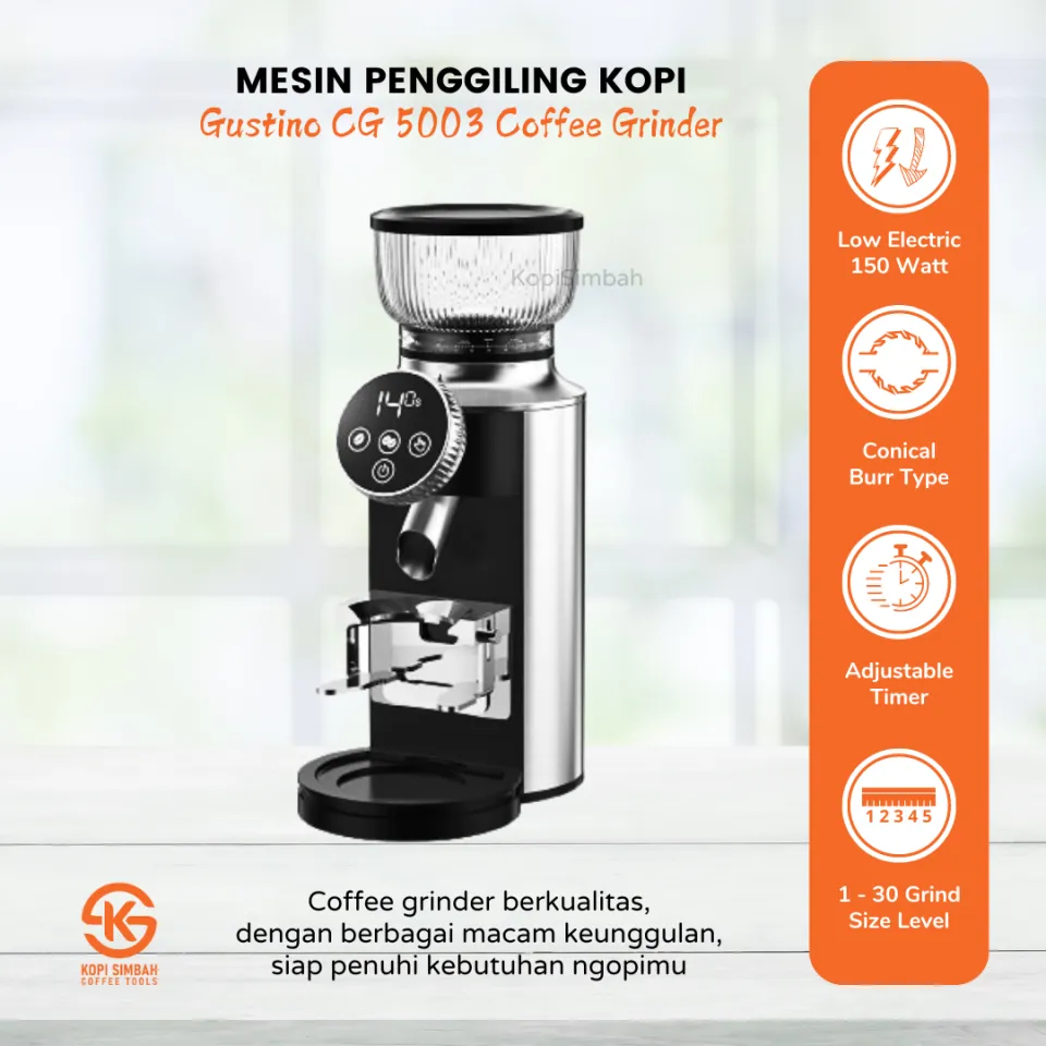 Electric Coffee Grinder GUSTINO CG 5003 Automatic Timer Mesin Alat