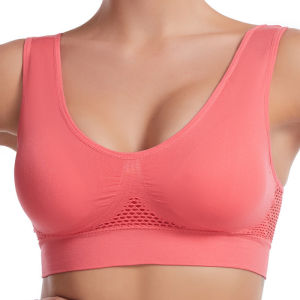 sport bra Yoga Sports Bra Hollow Mesh Breathable Large Size Wireless Sports Bra Vest for Women
