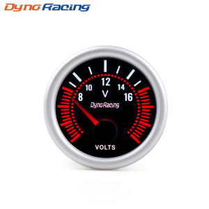 Dynoracing 2" 52mm Smoke Lens Voltmeter White LED 8-16V Voltage Gauge Car Meter