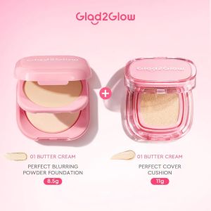 Glad2Glow Perfect Blurring Powder Foundation&Perfect Cover Cushion foundation Setting waterproo