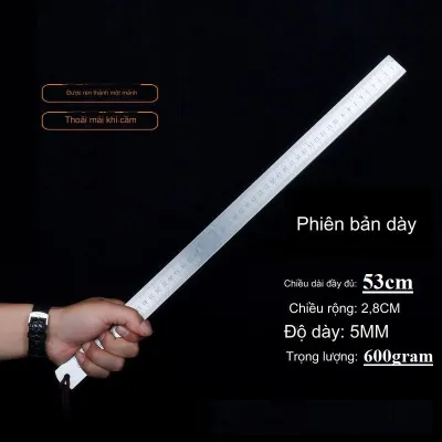 Thước Kẻ Thép Deli Cao Cấp Kích Thước 53cm Dầy 5mm Nhỏ Gọn Tiện Lợi Chất Liệu Chống Mòn Gỉ HOME