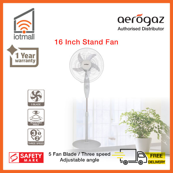 [Local Seller] Aerogaz AZ-263FS 16 inch Stand Fan 5 Blade Three speed ...
